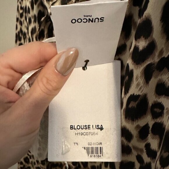 SUNCOO Paris Leopard Print Blouse – Size T3 (Large) – BNWT - Picture 7 of 7